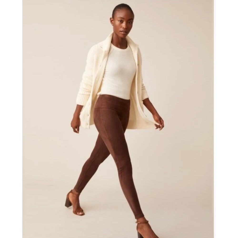 J. Mclaughlin dark brown faux suede Lori legging‎ pant size large